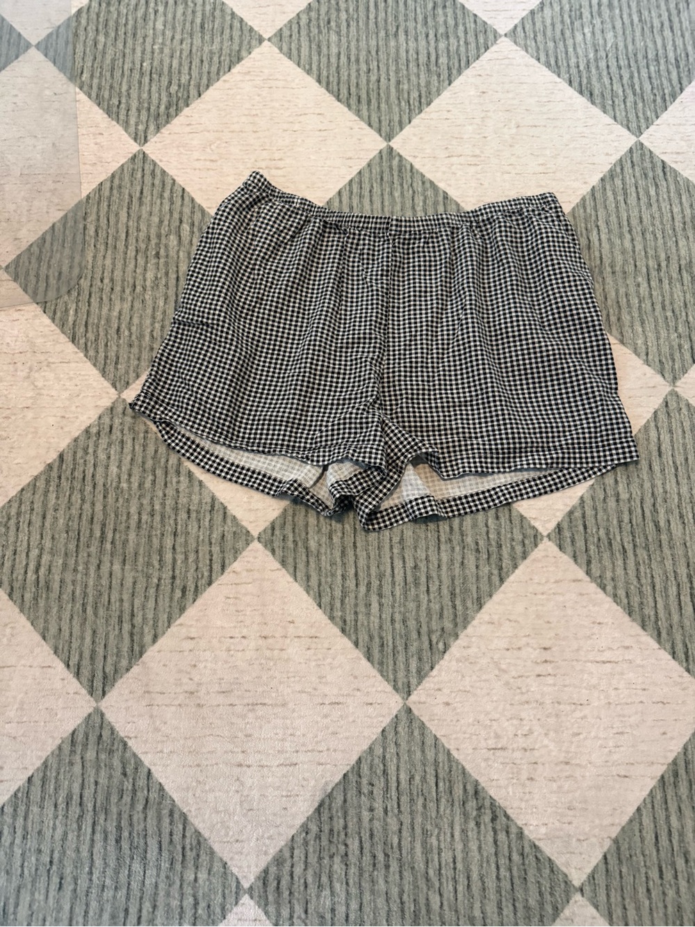 A New Day Women’s XXL Black White Gingham Pull-On Shorts